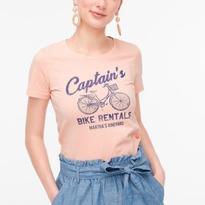 J. CREW Graphic Tee Captain’s Bike Rental Crew Neck Short Sleeve T-Shirt NWT